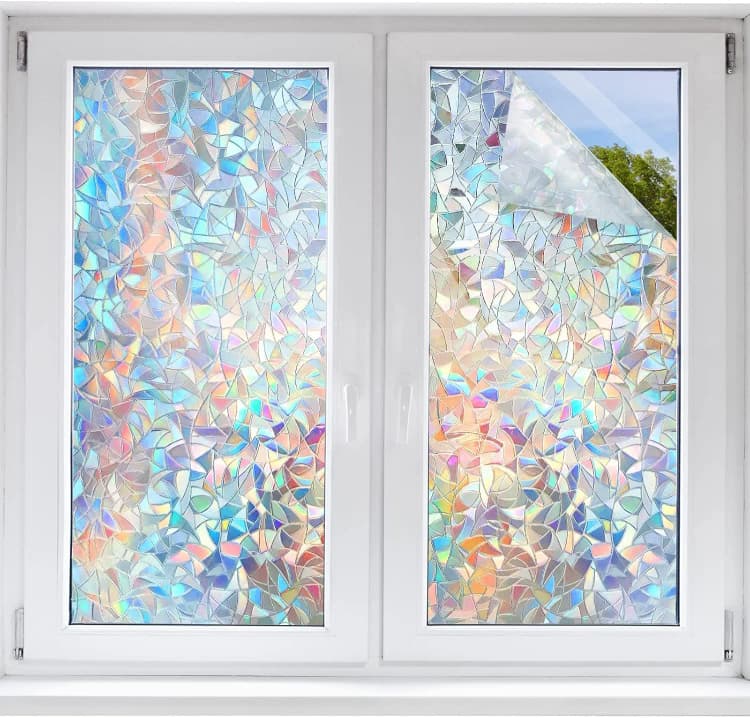 COWINLIFE Rainbow Window Tint 3D Window Glass Film Stained PVC Thick Home Decor Wallpaper Roll Bedroom Furniture Privacy Film Low MOQ detail 4