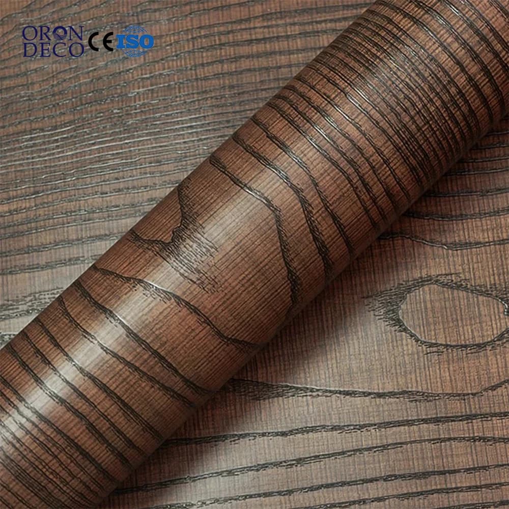 COWINLIFE PVC 3D Self-Adhesive Wood Wallpaper Rolls Modern Design Waterproof Stripes & Plaid Furniture Sticker Home Decor Wall Cover