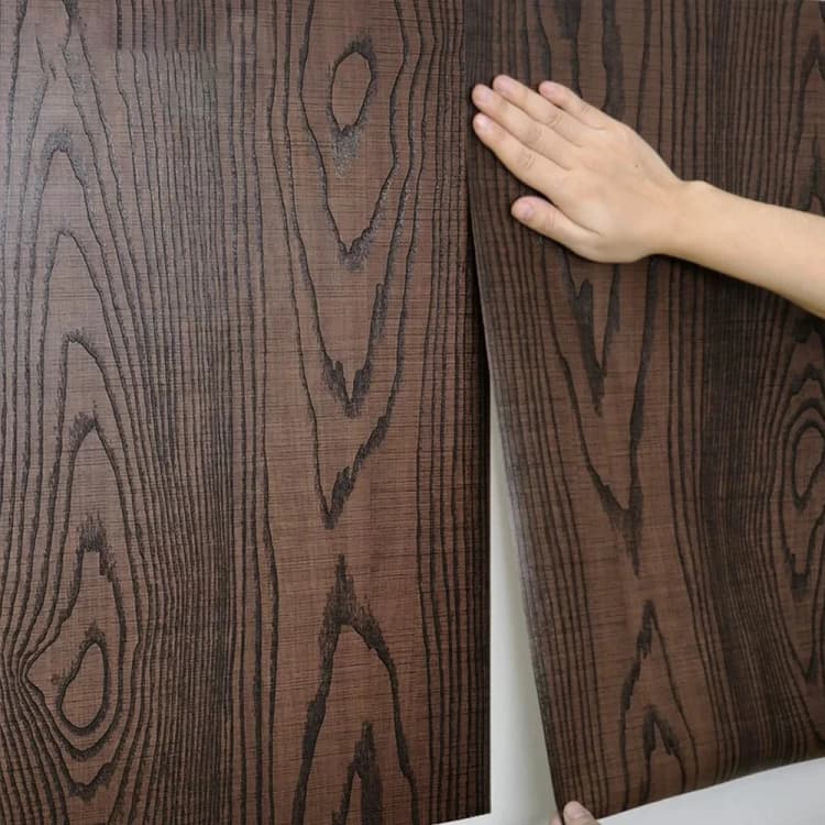 COWINLIFE PVC 3D Self-Adhesive Wood Wallpaper Rolls Modern Design Waterproof Stripes & Plaid Furniture Sticker Home Decor Wall Cover detail 2
