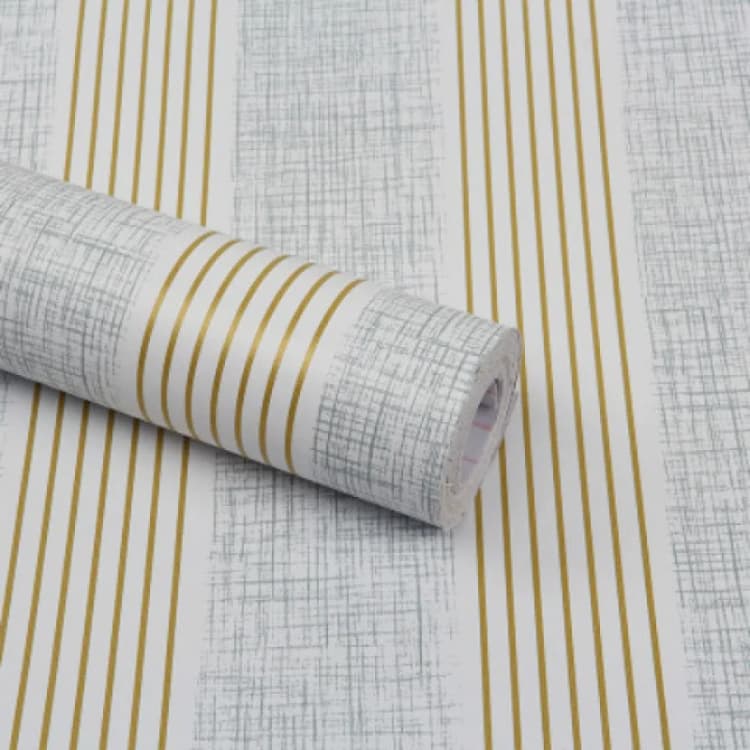 COWINLIFE DECO Factory Price Fabric Striped Peel & Stick Wallpaper Rolls Pvc 3D Wall Stickers & Shelf Liner Furniture for Home Decor detail 1