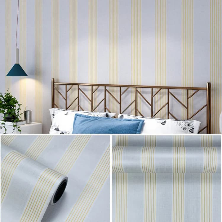 COWINLIFE DECO Factory Price Fabric Striped Peel & Stick Wallpaper Rolls Pvc 3D Wall Stickers & Shelf Liner Furniture for Home Decor detail 8