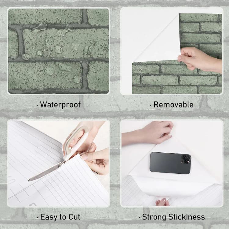 COWINLIFE Factory Price Brick Wallpaper 3d Stone Peel and Stick Wallpaper Waterproof Vinyl Self Adhesive Wall Sticker for Home Decor detail 6