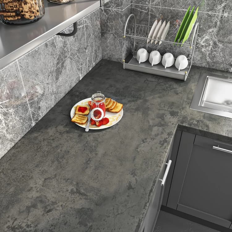 COWINLIFE 3D Grey Concrete Peel & Stick 3D Home Wallpaper Papier Peint Decoration Maison Waterproof Cement Wallpaper for Living Room detail 2