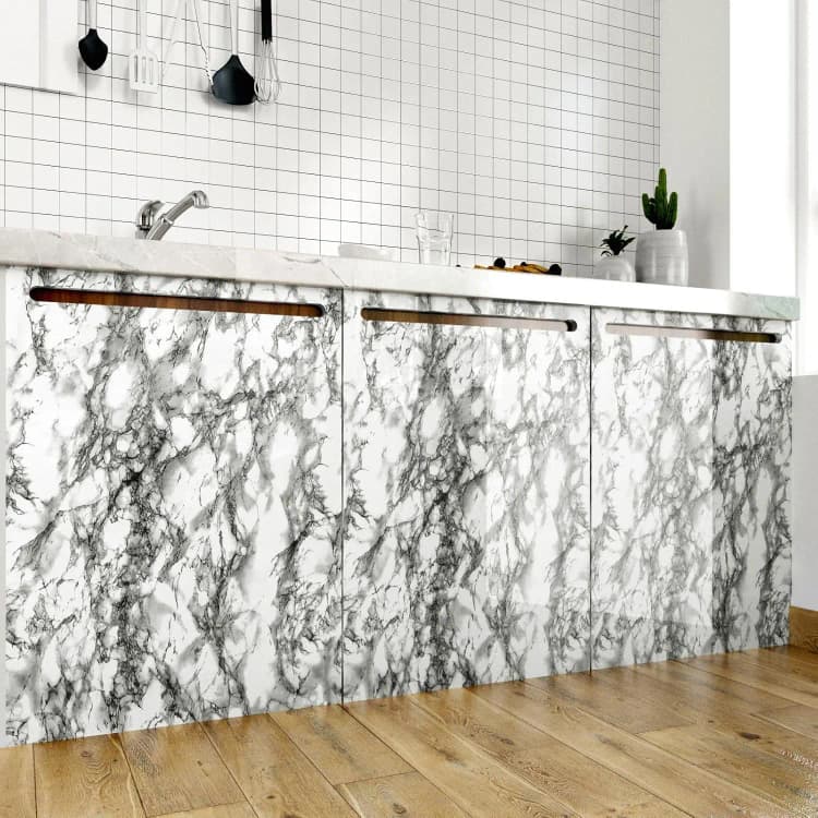 COWINLIFE Waterproof Self-Adhesive PVC Kitchen Wall Marble Sticker House Decoration Interior for Wallpaper Rolls Home Decor Luxury detail 2