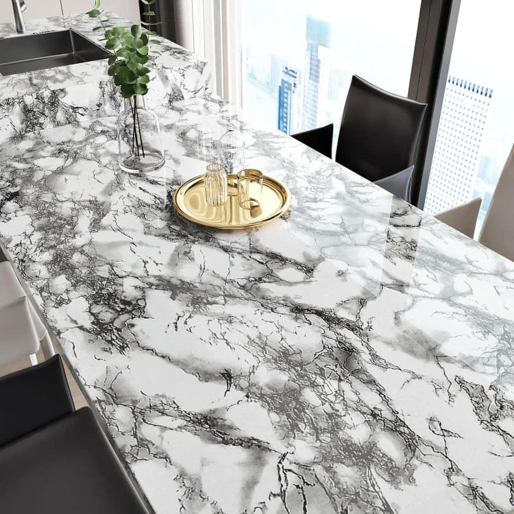 COWINLIFE Waterproof Self-Adhesive PVC Kitchen Wall Marble Sticker House Decoration Interior for Wallpaper Rolls Home Decor Luxury detail 6