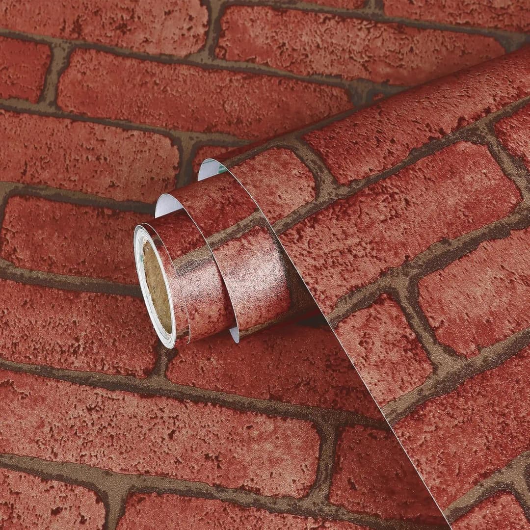 COWINLIFE DECO 3D Red Brick Peel and Stick Wallpaper Waterproof PVC Vinyl Wall Sticker Self Adhesive for Home Decor Factory Wholesale