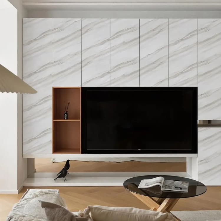 COWINLIFE 3D White Peel and Stick Wallpaper PVC Self Adhesive Wall Sticker for Kitchen Cabinets Countertop Home Decor Marble Sticker detail 6