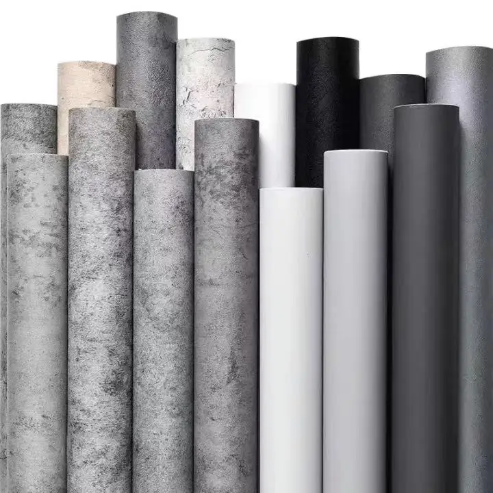 COWINLIFE Factory Supply 3d Cement Wallpaper Rolls Interior Design Concrete Wall Stickers PVC Wall Panels Wall Interior Home Decor
