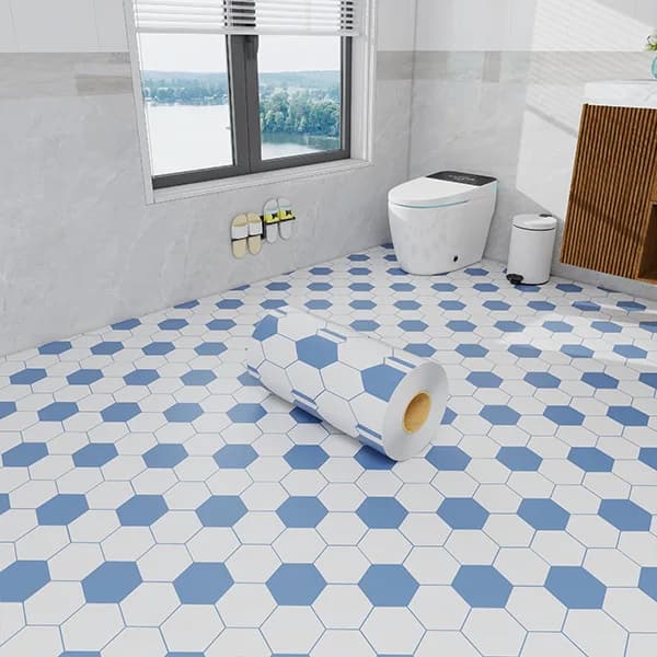 COWINLIFE Waterproof Vinyl Flooring Rolls Adhesive Paper & Film Decking Plastic Flooring for Home Decor Luxury PVC Floor Sticker