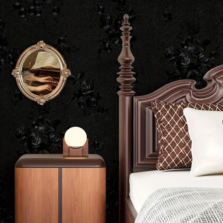 COWINLIFE 3D Embossed Flower Self Adhesive Wall Sticker Thick EuropeanFurniture Hotel Background PVC Home Decoration Wallpaper Roll detail 6