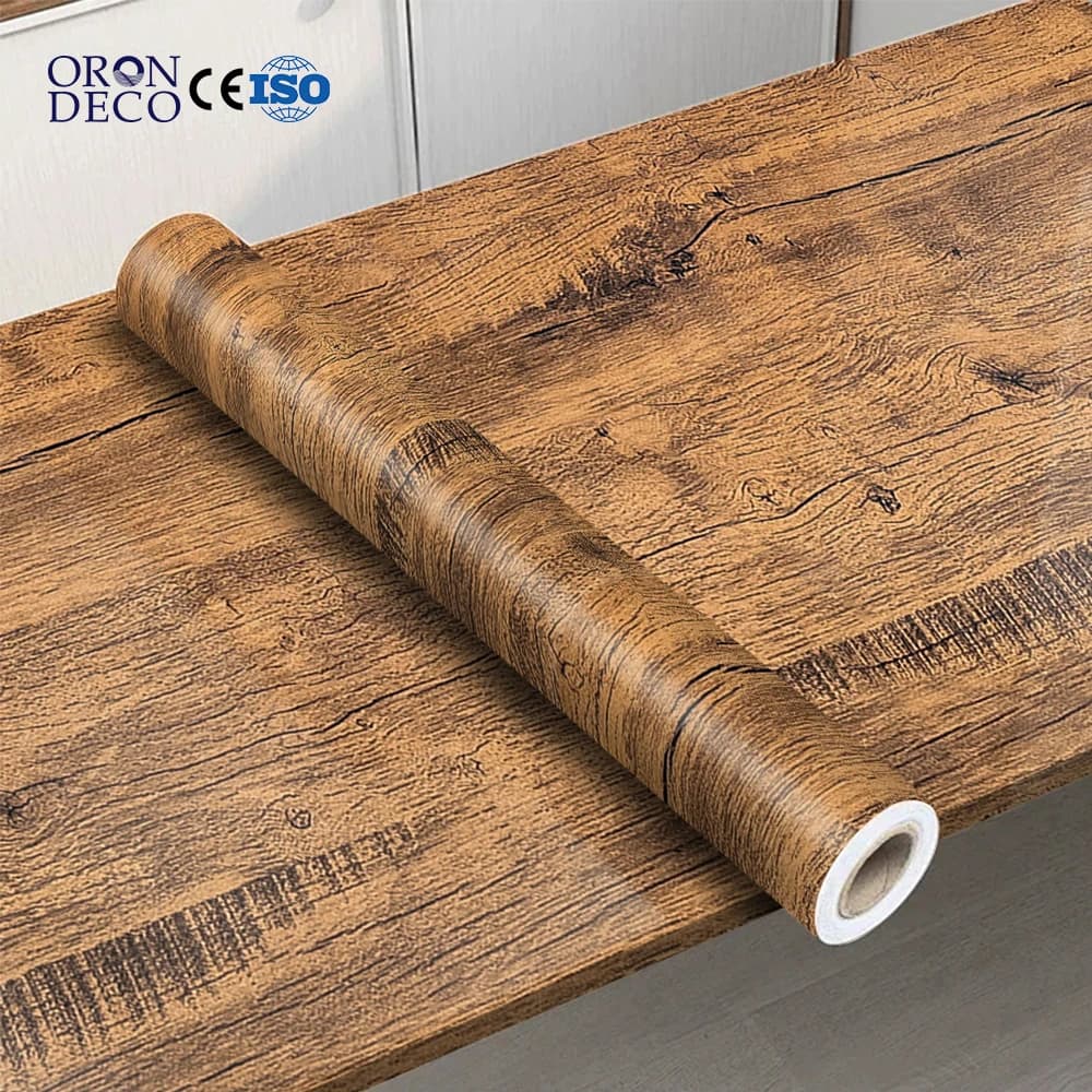 Low MOQ Thick Wooden Wallpaper Mural PVC Self-adhesive 3d Wall Sticker Luxury Peel and Stick Wallpaper for Bedroom Decoration