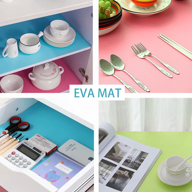 Low MOQ Custom Eco-Friendly Color Safe EVA Anti-Slip Rolls Waterproof Shelf Liner Kitchen Pad Cabinet Drawer Liner Factory Price detail 2