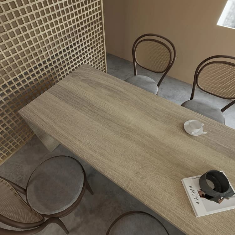 COWINLIFE Modern Wood Texture 3D Thickening Wall Stickers Waterproof Self-Adhesive PVC Wallpaper Rolls for Kitchen Bedroom Home Decor detail 5