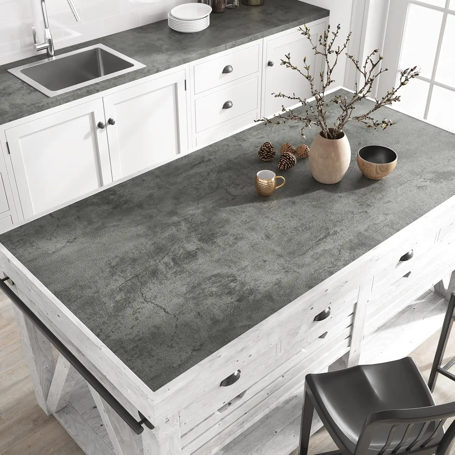 COWINLIFE Low MOQ 3D Grey Concrete Contact Paper Modern Peel Stick Modern PVC Self Adhesive Waterproof Cement Wallpaper Living Room