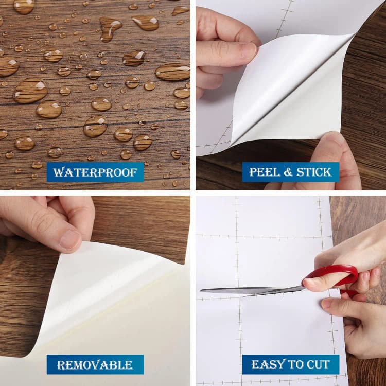 COWINLIFE DECO Low MOQ 3D Wood Texture Waterproof Wallpaper Rolls PVC Self-Adhesive Wall Stickers Home Decor & Apartment Renovation detail 4