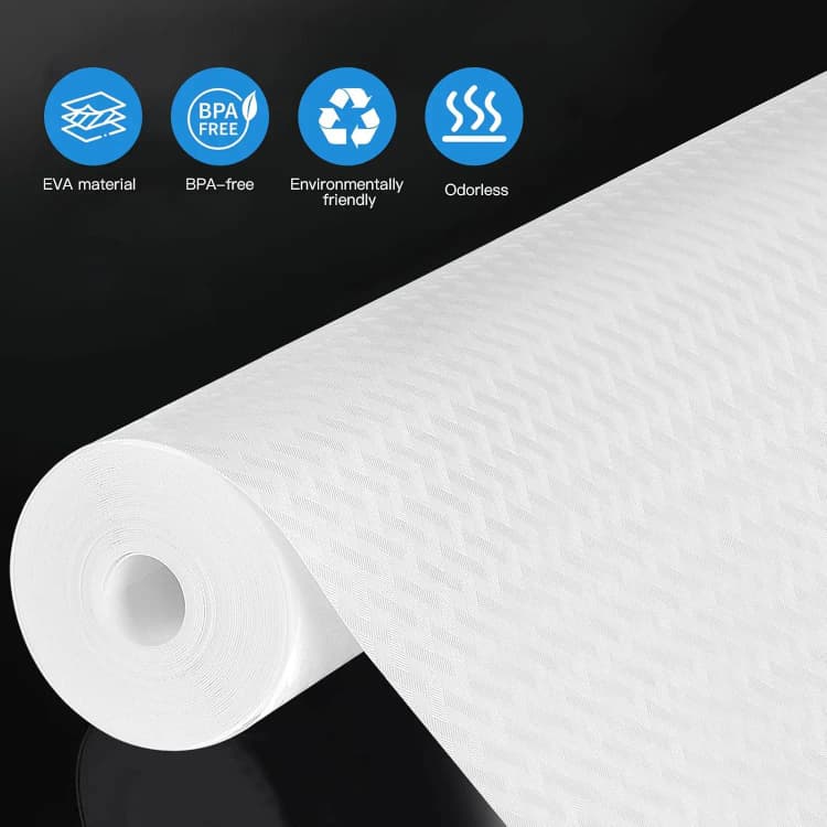 COWINLIFE OEM/ODM White Texture Anti slip Refrigerator Mat Thick Oil-Proof Waterproof Eva Mats Cabinet Drawer Shelf Liner for Kitchen detail 4