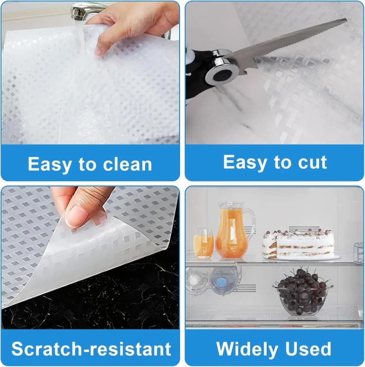 COWINLIFE OEM/ODM White Texture Anti slip Refrigerator Mat Thick Oil-Proof Waterproof Eva Mats Cabinet Drawer Shelf Liner for Kitchen detail 5