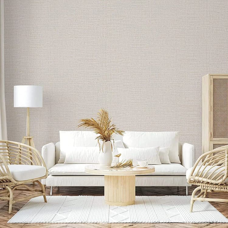 COWINLIFE DECO Waterproof Modern Peel and Stick 3D Vinyl Self Adhesive Wall Paper Linen Textured Fabric Wallpaper Wall Stickers detail 5