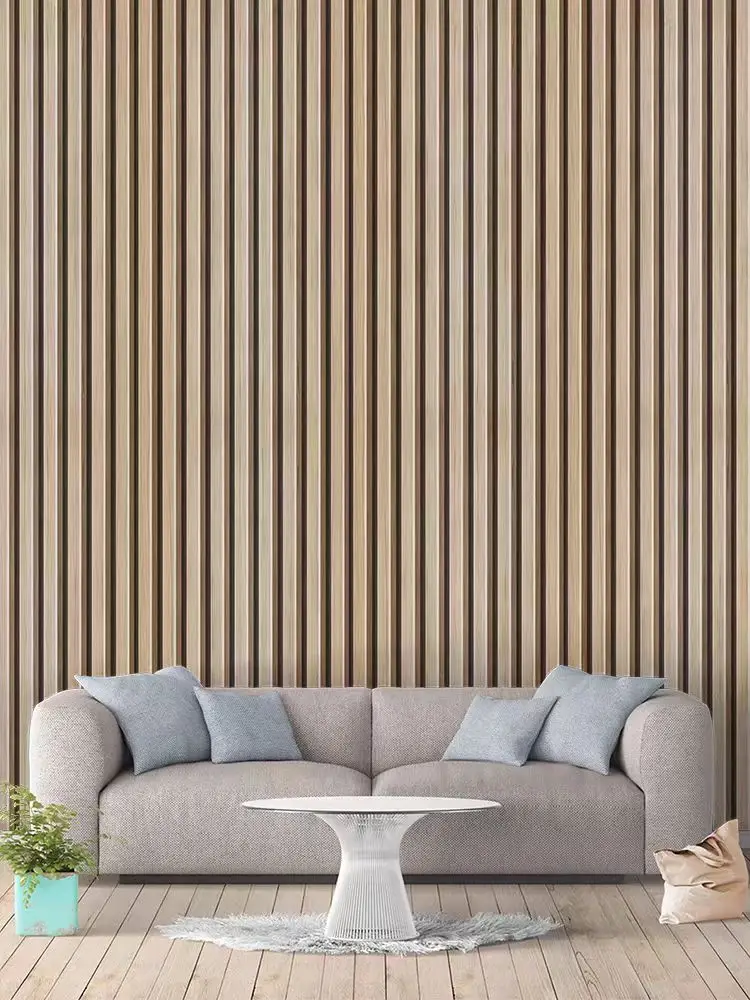 COWINLIFE Factory Outlet 3D Wooden Slat Wallpaper Design Peel and Stick Self Adhesive Vinyl Wall Paper for Wall Bedroom detail 4
