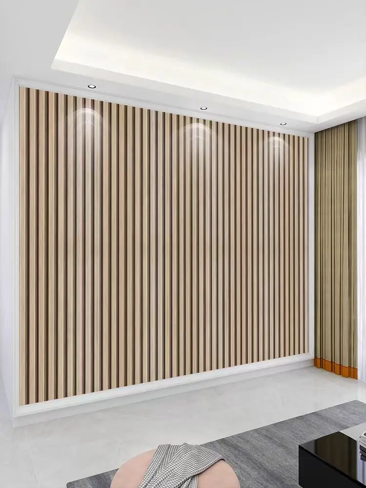 COWINLIFE Factory Outlet 3D Wooden Slat Wallpaper Design Peel and Stick Self Adhesive Vinyl Wall Paper for Wall Bedroom detail 6