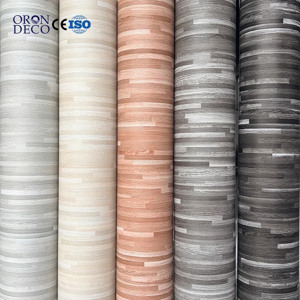COWINLIFE DECO Low Moq Wood Grain Strips Waterproof Wear Resistant Self-Adhesive PVC Vinyl Flooring Roll for Indoor Use Floor Tiles