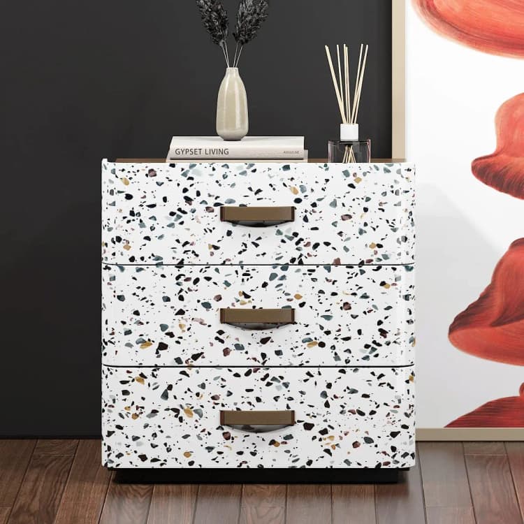 COWINLIFE DECO White PVC Peel and Stick Marble Wallpaper Waterproof Vinyl Marble Stickers for Kitchen Countertop Cabinet Furniture detail 5