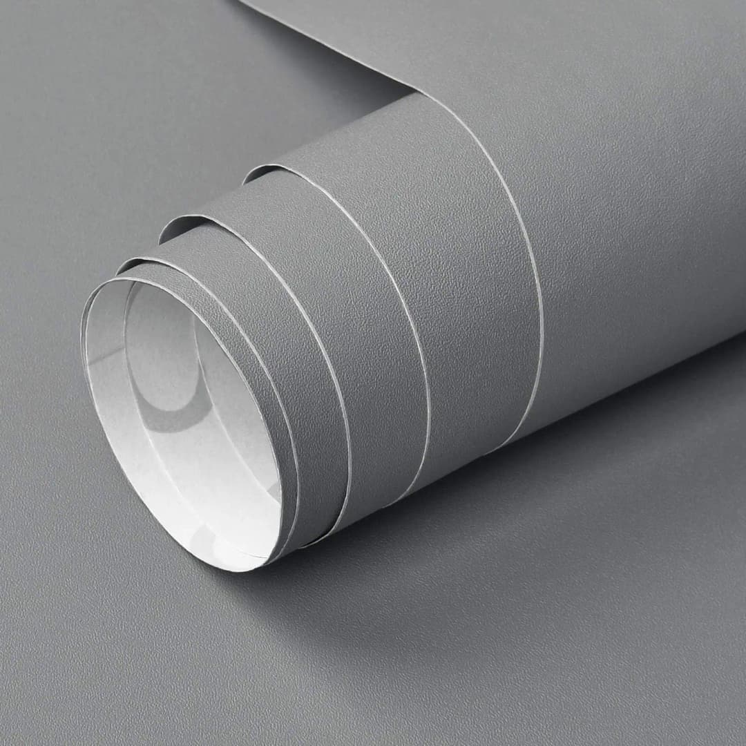 COWINLIFE DECO Grey Matte Solid Thick Peel and Stick Wallpaper Roll Vinyl Kitchen Countertop Self-Adhesive Wall Stickers Home Decor