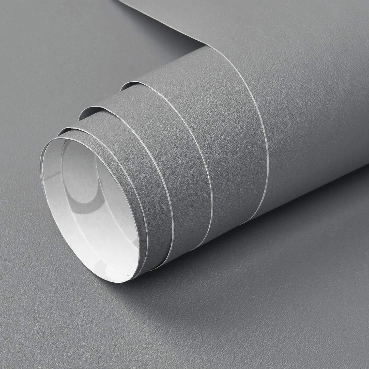 COWINLIFE DECO Grey Matte Solid Thick Peel and Stick Wallpaper Roll Vinyl Kitchen Countertop Self-Adhesive Wall Stickers Home Decor