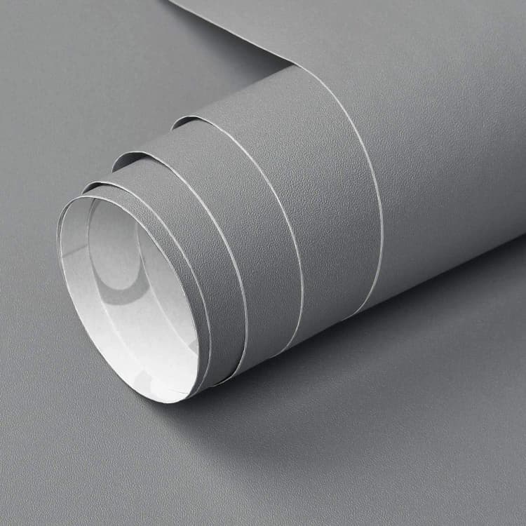COWINLIFE DECO Grey Matte Solid Thick Peel and Stick Wallpaper Roll Vinyl Kitchen Countertop Self-Adhesive Wall Stickers Home Decor detail 1