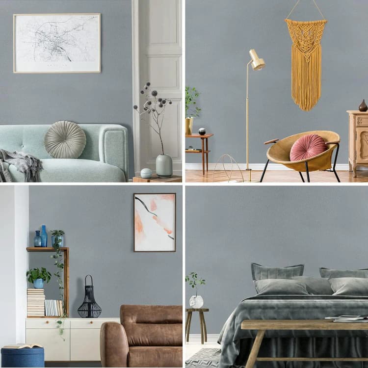 COWINLIFE DECO Grey Matte Solid Thick Peel and Stick Wallpaper Roll Vinyl Kitchen Countertop Self-Adhesive Wall Stickers Home Decor detail 5