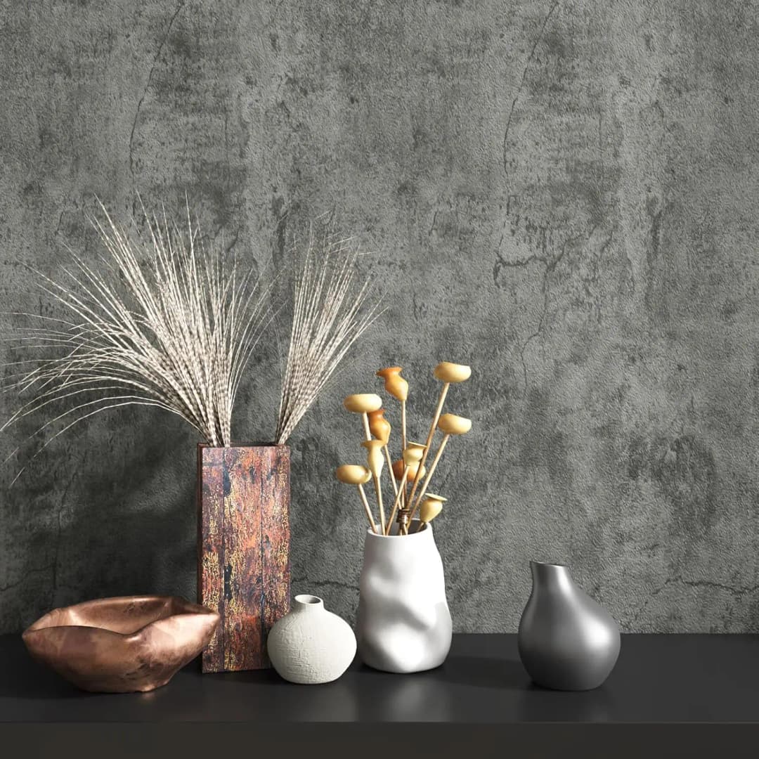 COWINLIFE DECO 3D Grey Concrete Contact Paper Peel Stick PVC Self Adhesive Waterproof Cement Wallpaper for Living Room Home Decor