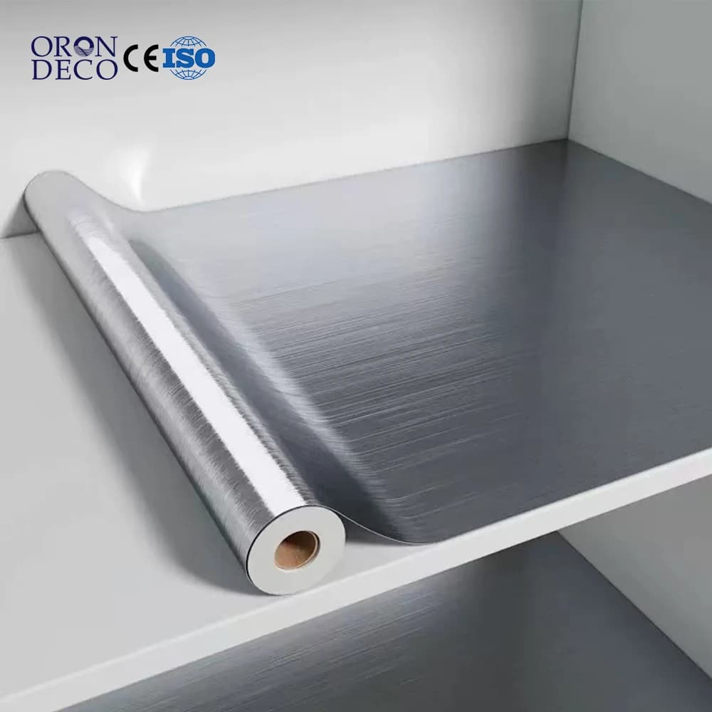 COWINLIFE DECO Silver Metallic Stainless Steel Self-Adhesive Vinyl Wrap Mirror Decorative Films Wallpaper Roll for Kitchen Backsplash