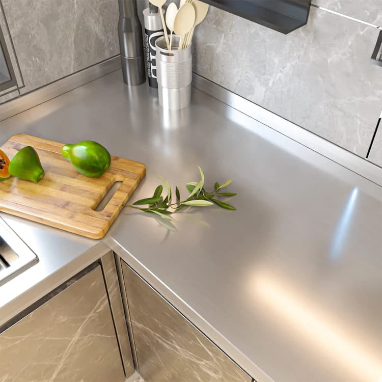 COWINLIFE DECO Silver Metallic Stainless Steel Self-Adhesive Vinyl Wrap Mirror Decorative Films Wallpaper Roll for Kitchen Backsplash detail 5