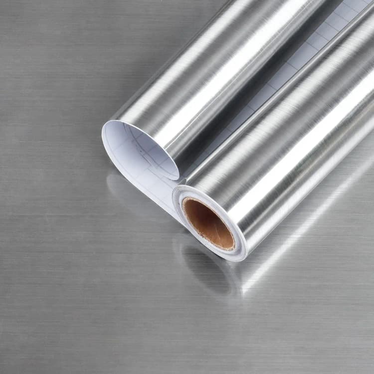 COWINLIFE DECO Silver Metallic Stainless Steel Self-Adhesive Vinyl Wrap Mirror Decorative Films Wallpaper Roll for Kitchen Backsplash detail 7