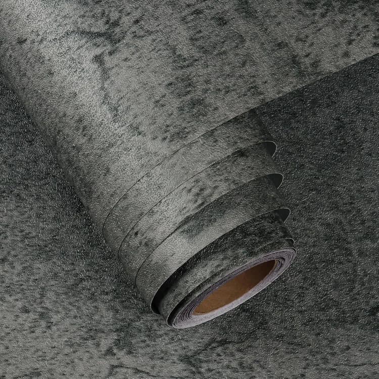 Low MOQ Gray PVC Cement Wallpaper Rolls Self Adhesive Vinyl Wrap Luxury House Decoration Interior Wall Covering 3D Wall Stickers detail 1