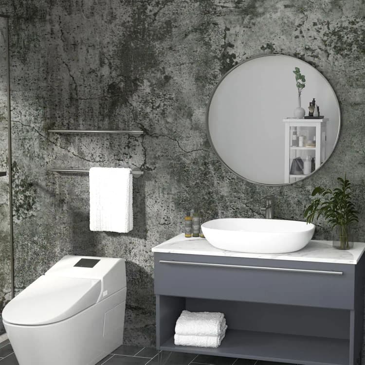 Low MOQ Gray PVC Cement Wallpaper Rolls Self Adhesive Vinyl Wrap Luxury House Decoration Interior Wall Covering 3D Wall Stickers detail 4