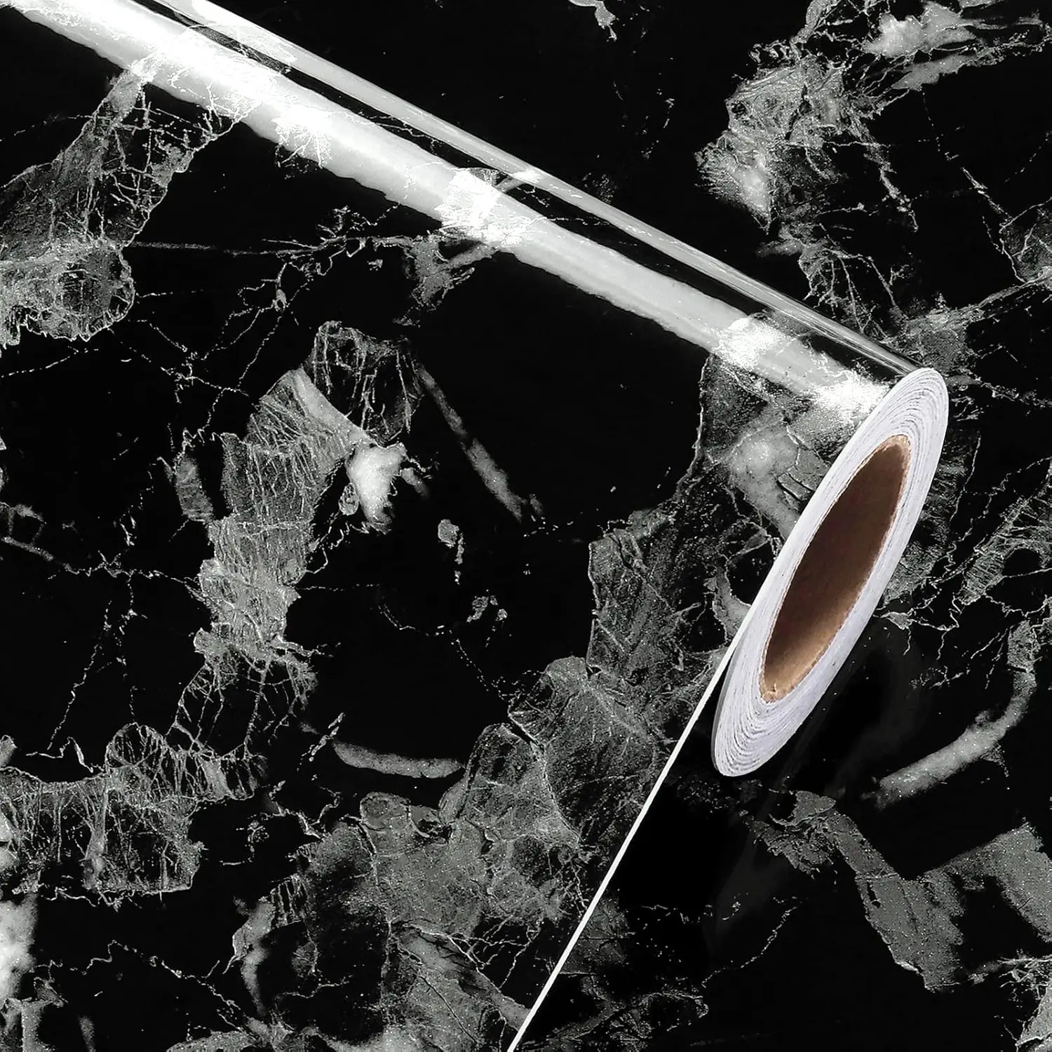 COWINLIFE Low Price Black Luxury Wallpaper 3d Self Adhesive Wall Stickers Vinyl Wrap Marble Sticker for Kitchen Cabinets Home Decor