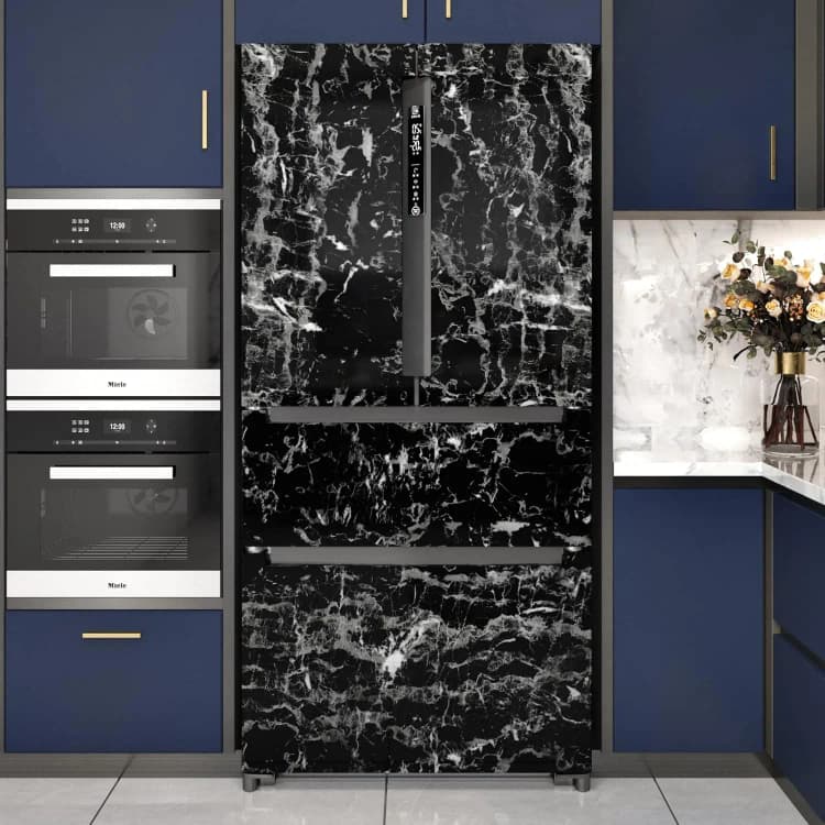 COWINLIFE Low Price Black Luxury Wallpaper 3d Self Adhesive Wall Stickers Vinyl Wrap Marble Sticker for Kitchen Cabinets Home Decor detail 6