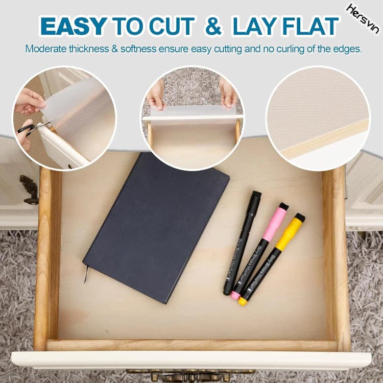 COWINLIFE Eco-Friendly Diamond Texture Shelf Liner Easy to Cut Thin Waterproof Cabinet & Drawer Liner for Kitchen Eva Anti slip Mat detail 5