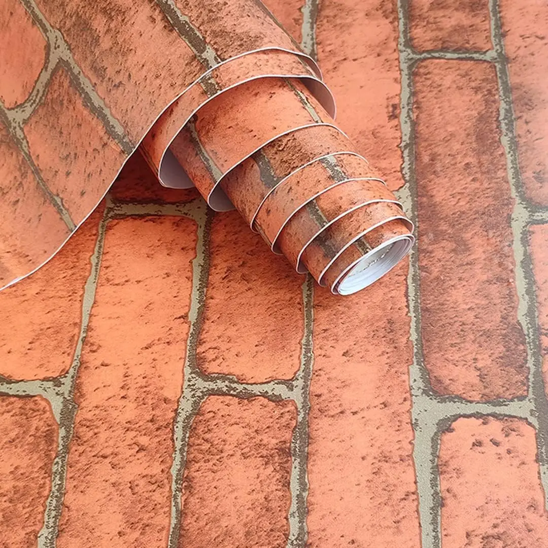 COWINLIFE Low Price 3d Home Self Adhesive Waterproof Red Brick Textured Wallpaper Home Decor Furniture PVC Vinyl Wrap Wall Stickers