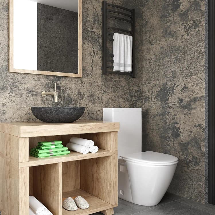 COWINLIFE Gray Wall Decor Concrete Peel and Stick Cement Wallpaper Decorations for Home Waterproof Wall Stickers Kitchen Accessories detail 4