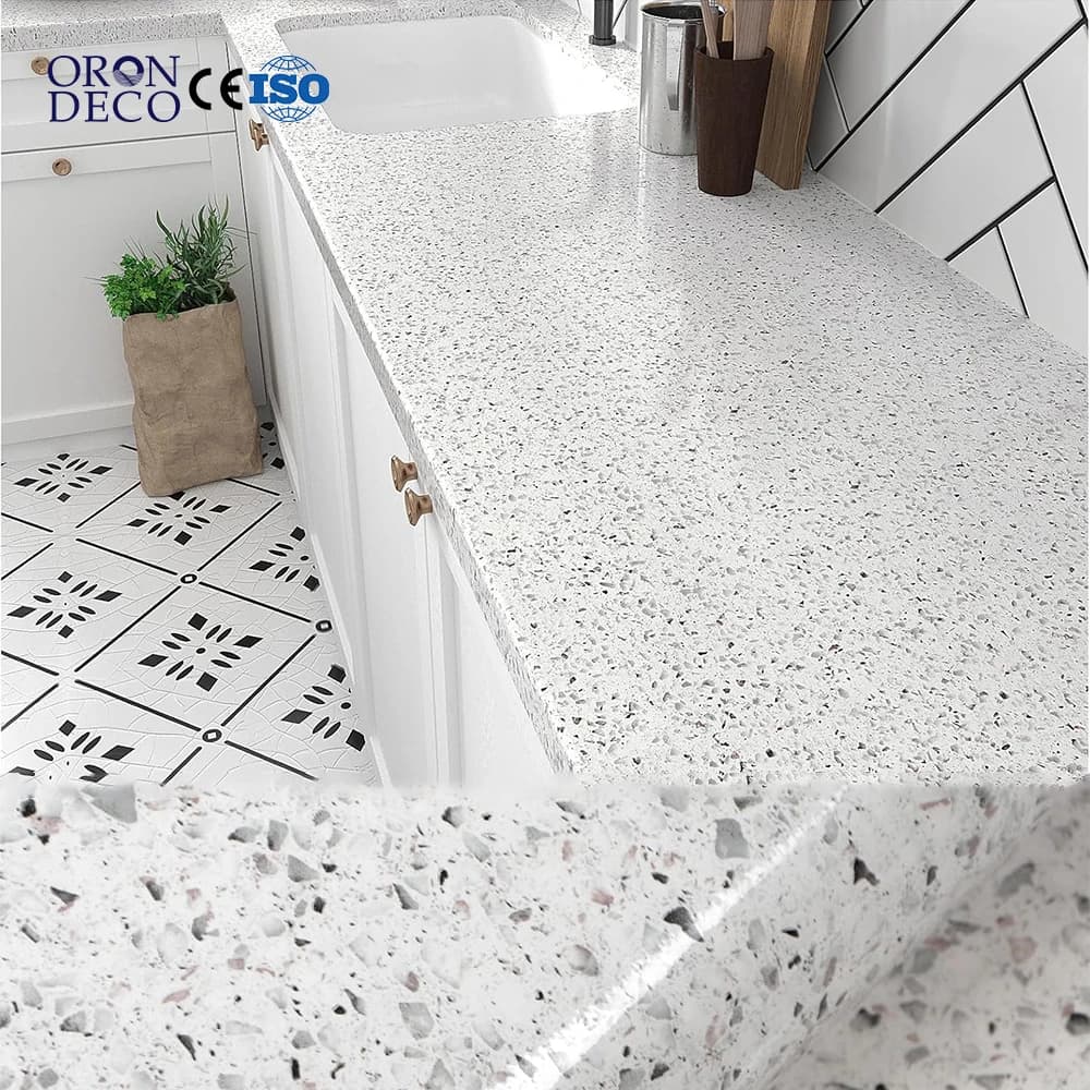 24x197 Inch White Marble Wallpaper 3d Home Wallpaper Roll Coffee Table PVC Peel and Stick Marble Sticker for Kitchen Furniture