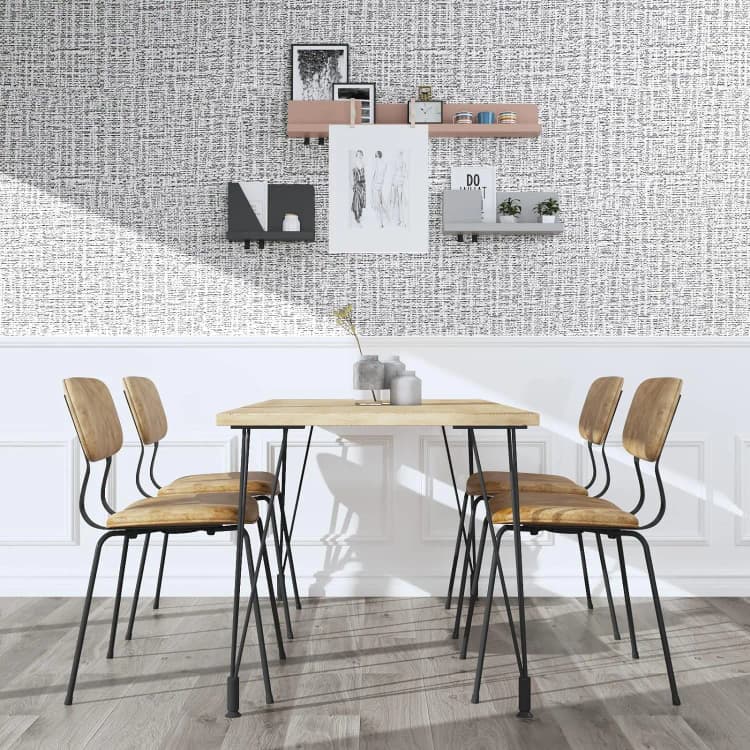 COWINLIFE Grey PVC Peel and Stick Linen Striped Waterproof Home Decor Self Adhesive Wallpaper Roll for Kitchen Cabinets Furniture detail 5