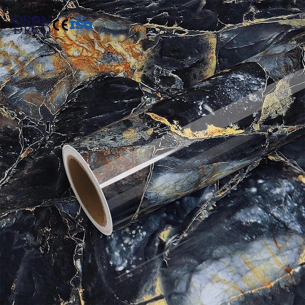 COWINLIFE DECO 3D Wall Stickers Glossy Marble Sticker Room Decoration Items Papier Peint Peel and Stick Wallpaper Roll for Home Decor