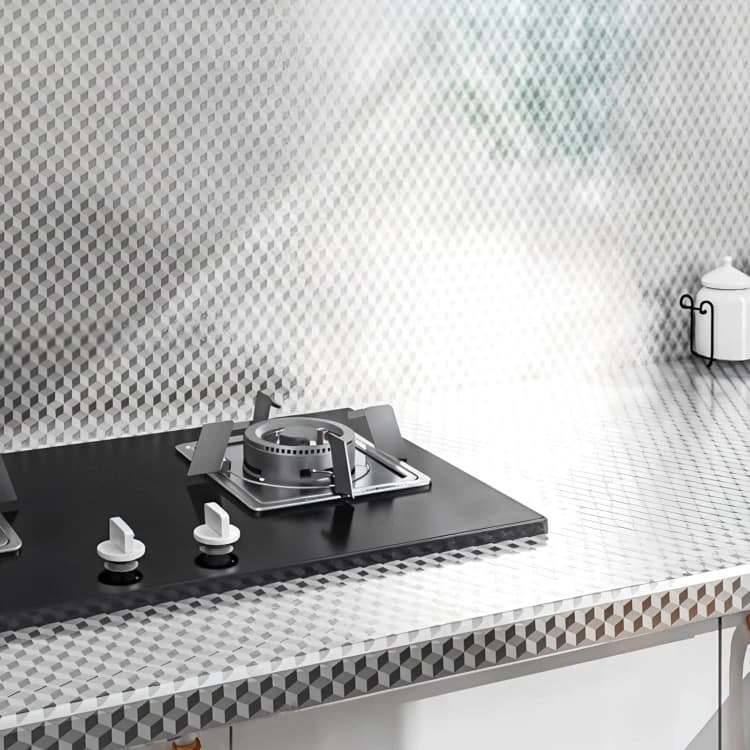 COWINLIFE 24X197 Inch Oil Proof Peel and Stick Wallpaper Roll Self-Adhesive Metallic Silver PVC Furniture Wrap for Kitchen Cabinets detail 3