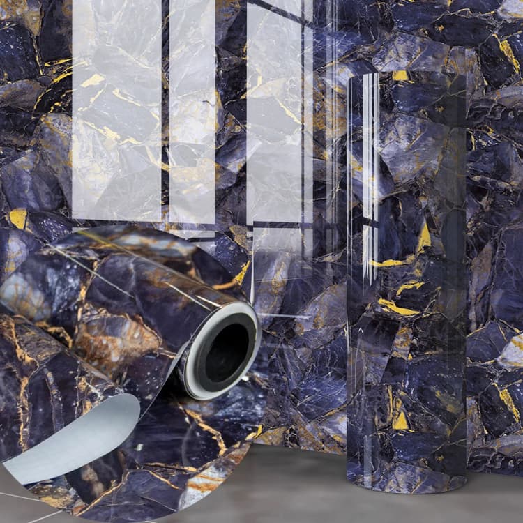 COWINLIFE Luxury Vinyl PVC Glossy Marble Sticker Wall Paper 3d Home Wallpaper Roll Room Decoration Items Marble Wallpaper for Kitchen detail 5