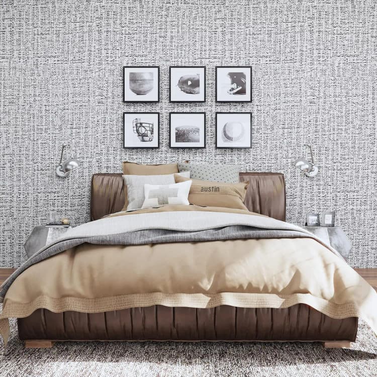 COWINLIFE DECO Waterproof Peel and Stick PVC Wall Stickers 3D Vinyl Self Adhesive Linen Textured Fabric Wallpaper Roll for Home Decor detail 4
