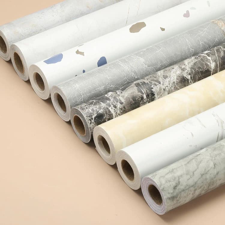 COWINLIFE Factory Price PVC Marble Sticker Furniture Self Adhesive Marble Wallpaper Rolls for Kitchen Wall Sticker Home Decor Luxury detail 1