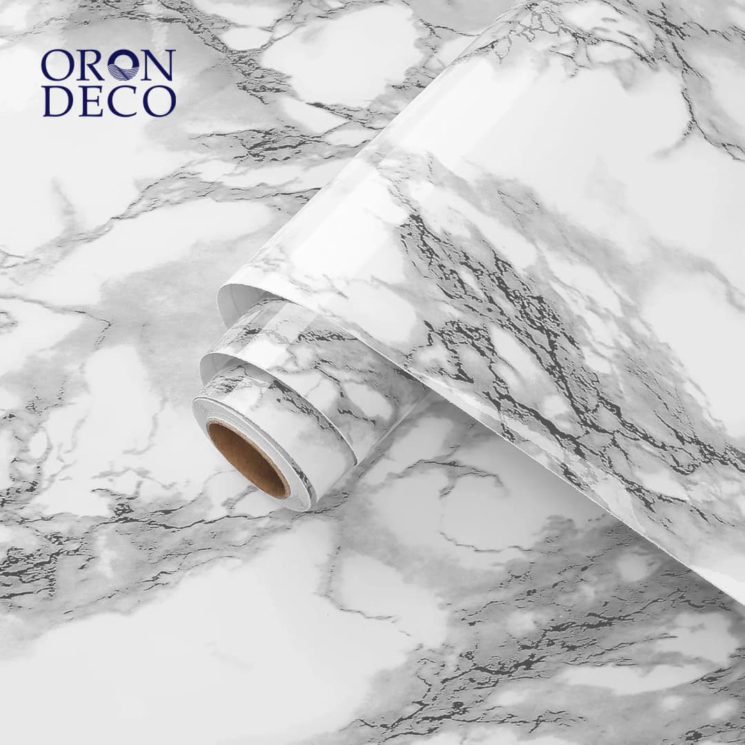 COWINLIFE PVC Self-Adhesive Marble Wallpaper Rolls Peel & Stick Marble Sticker Waterproof Modern Home Decor Luxury for Kitchen Warp