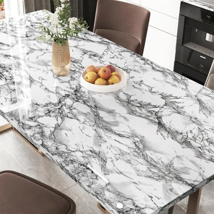COWINLIFE PVC Self-Adhesive Marble Wallpaper Rolls Peel & Stick Marble Sticker Waterproof Modern Home Decor Luxury for Kitchen Warp detail 3